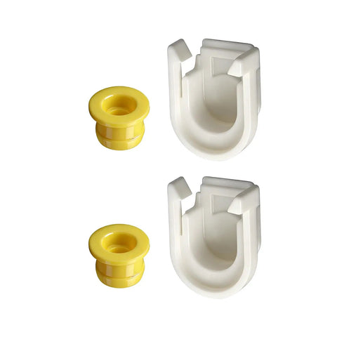 Ford Transmission Shifter Bushing Set 2 Pack For Edge, Escape, Fusion, Transit Connect, C-Max Shifter Linkage Bushing And Shift Cable Cap Replacement Kit Durable Upgrade For Smooth Gear Shifts, two white bushings and two yellow caps