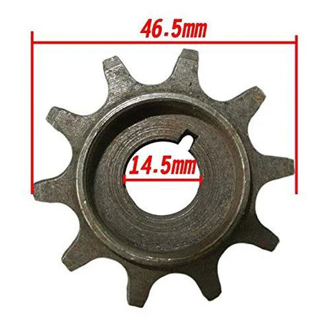 Sprocket gear for 49cc/80cc motorized bike clutch system; metal with 46.5mm outer diameter and 14.5mm bore