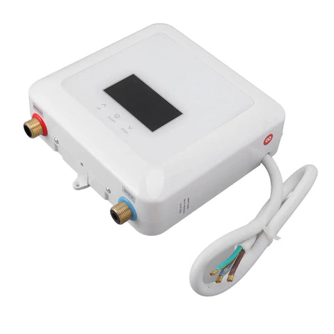 Zero Chill Instant Heat Mini Tankless Water Heater With A Sharp Digital Panel And Handy Remote That Pushes Hard 5500 Watts for sinks.