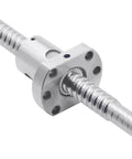 12mm Ball Screw Linear Actuator Kit With Nut For BK BF10 Rails, Machined 450mm Roller Screw, Beefy CNC And DIY Precision For Smooth, Rock Solid Motion. close-up of 12mm ball screw with nut and machined end block