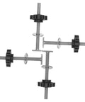 Heavy Duty Stainless Steel T Track Clamping Bolts Four Pack With Ergonomic Star Knobs Pro Woodworking Jig Hardware shown from multiple angles.