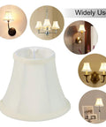 Chandelier Lamp Shades For Candelabra Bulbs Clip On Fitter 6 Inch Bottom Diameter 3 Inch Top Diameter 5 Inch Tall 6 Pack No Hassle Clip On Installation product shown in various fixtures
