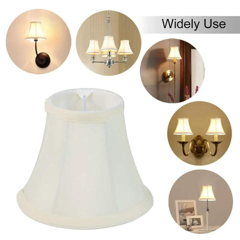 Chandelier Lamp Shades For Candelabra Bulbs Clip On Fitter 6 Inch Bottom Diameter 3 Inch Top Diameter 5 Inch Tall 6 Pack No Hassle Clip On Installation product shown in various fixtures
