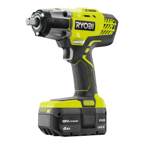 18V ONE+ Brushless Cordless 1/2-Inch Impact Wrench, 3-Speed, With 4.0Ah Battery And Charger, side view showing design details
