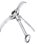 Grappling Hook With Folding Claws, Heavy Duty Stainless Steel Anchor For Climbing, Hiking, Tree Limb Removal, Non Slip Sawtooth Grip