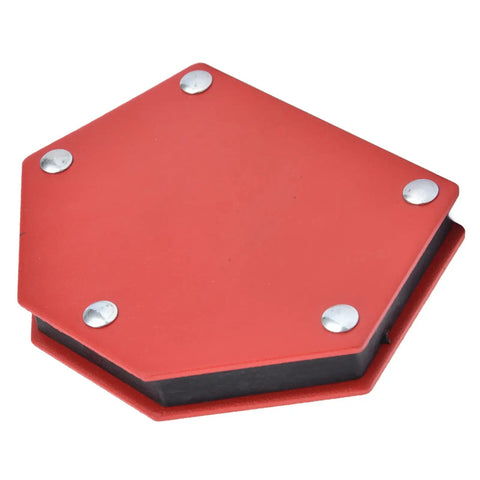 Heavy Duty Magnetic Welding Stand Tool With Powerful 22kg Grip For Precise Part Fixing And Secure Projects Using Durable Alloy Steel Design, hexagonal red top view.