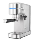 Semi Automatic Espresso Machine With 15 Bar Pressure And Powerful Milk Frother To Hit That Perfect Crema, stainless steel design with steam wand.