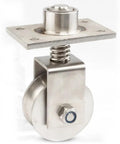 Rock Solid Heavy Duty 68mm V Groove Gate Wheels With Spring Loaded Casters Stainless Steel Rolling Gate Caster for Sliding Gates