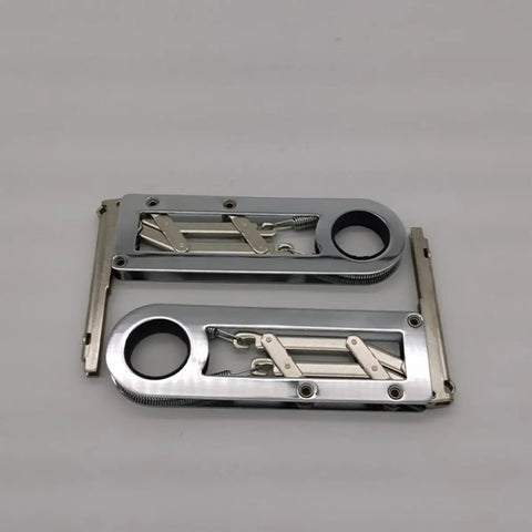 90 Degree Cabinet Door Hinges With Soft Close chrome plated steel folding butt hinges on white background