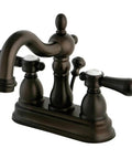 4 In Centerset Bathroom Faucet In Oil Rubbed Bronze, Solid Brass Construction, Drip-Free Ceramic Disc, Deck Mount 4-Hole Installation