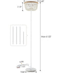 Boho Floor Lamp With White Wood Beaded Shade For Bedroom Living Room And Girl Room Three Light Bulb Fixture Cozy Warm Glow