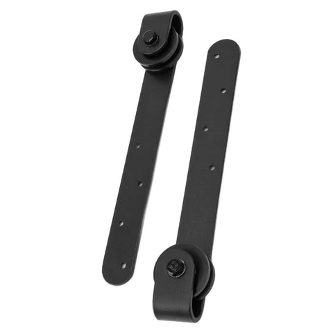 Rustic Barn Door Hardware Kit For Sliding Wooden Doors, metal heavy duty roller set, smooth quiet track system, uninstalled view