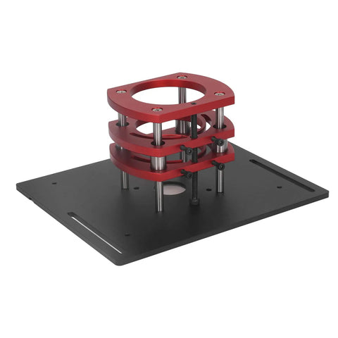 Router Lift For Woodworking Easy Mount Router Table Lift Tool With Aluminum Base Plate Crank Handle Pro Grade Clamping Manual Lifting System Kit For Small Trimming Machines Black, black base plate and red aluminum lift frame