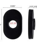 Twenty Pack One Quarter Twenty Black T Nuts With Centered Thread For T Slot Track Heavy Duty And Durable For Fifteen Series Aluminum Extrusion One Point Five Inch Base Use With Plates Brackets And Track Accessories, front and side view