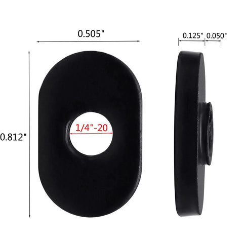 Twenty Pack One Quarter Twenty Black T Nuts With Centered Thread For T Slot Track Heavy Duty And Durable For Fifteen Series Aluminum Extrusion One Point Five Inch Base Use With Plates Brackets And Track Accessories, front and side view