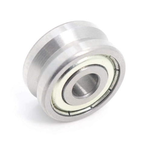 Lv62010ZZ Double Shielded Roller Bearing 6X20X10mm V Groove Pulley Wheel for Linear Guide Rails, showing steel inner and outer surface.