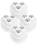 Eight Piece Stainless Steel Self Adhesive Caster Wheels With Smooth Ball Bearings For Effortless Furniture Relocation And Heavy Duty Storage Box Glide Conversion Today - close-up of four wheels showing silver balls.