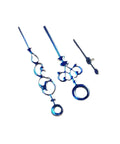 Blue Watch Hands Set In 14/17/5mm For ETA 6497 6498 ST3600 ST3621 Movements, ornate blue metal hour, minute, second hands.