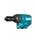 No Nonsense 18V Li Ion Brushless Rivet Gun With Compact Short Body Design For Cramped Workspaces And Knockout Pulling Power Cordless Hand Tool Bare Shell close-up of nosepiece.