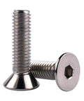 M4 X 10mm Flat Head Socket Cap Countersunk Screws DIN7991 304 Stainless Steel 18-8 Allen Hex Drive Fully Threaded Pack Of 50