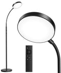Modern Black LED Floor Lamp That Shines Brighter For Cozy Living Room Ambiance Tall Standing Light With Adjustable Brightness