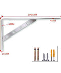 Heavy Duty Stainless Steel Floating Shelf Brackets Two Pack Straight Up Rock Solid Triangle Wall Mounts Built Tough Rust Resistant support beams with screws.