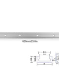 Aluminum T Slot Miter Track Jig With Pro Grade Precision Sliding Mechanism showing dimensions and multiple mount holes