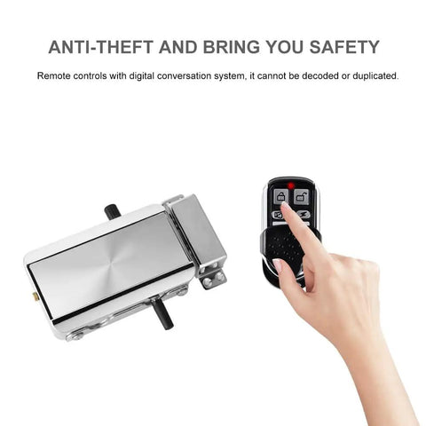 Smart Wireless Remote Door Lock With Electronic Deadbolt Anti Theft Keyless Entry System Hidden Design Four Remotes