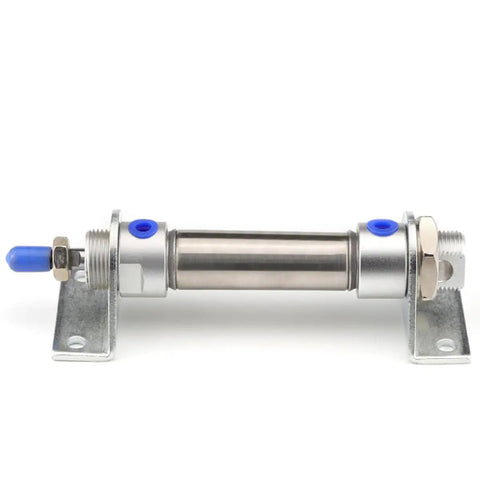 Heavy Duty Two Pack Cylinder Rod U Clamps For Pneumatic Cylinders Tough As Nails Alloy Brackets mounted on flat surface.