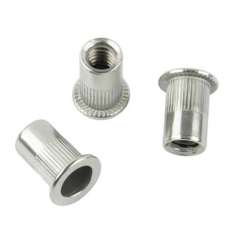 Rivet Nut Assortment Kit Stainless Steel One Quarter Twenty Flat Head Knurled Rivet Nuts For Metal Plastic And Fiberglass Installations