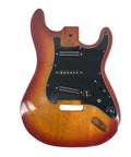 SSS Electric Guitar Loaded Pickguard Prewired Replacement 11 Hole Dark Black PVC 3 Ply installed on guitar body