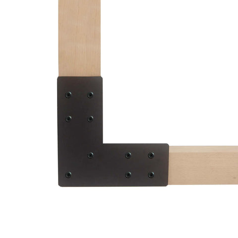 Four Pack Tough As Nails Heavy Duty L Brackets Corner 90 Degree Right Angle Steel Shelf Cabinet Support With Screws 7.5 By 7.5 By 3 Inches Plus close-up