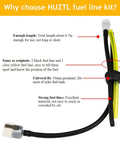 HUZTL fuel line kit with two black and one yellow tube, 19mm grommet, suitable for Echo fuel tank, 8.7in length