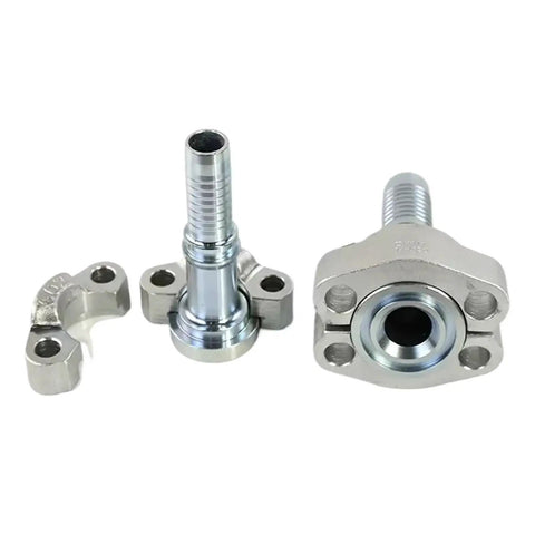 Top Notch Split Hydraulic Flange Fitting SAE Standard Fits F38 To F54 Specs shown with split metal flange parts