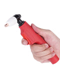 Hand holding PT31 Air Plasma Cutting Torch Head Heavy Duty High Frequency 40A Red Handle Includes Long Electrode Long Tip 1.1