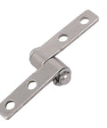 Friction Hinge With 0.1Nm Torque Iron Nickel Plated Silver Tone Positioning Hinge For Small Enclosures And Gadgets 48mm Length