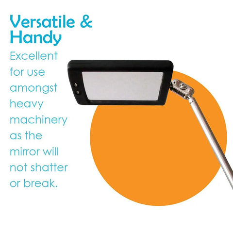 Telescoping Inspection Mirror With Light For Auto Repair Gearheads, 360 Degree Rotating Mechanic Mirror On A Stick