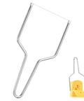 Heavy Duty Stainless Steel Cheese Slicer Wire And Y Type Cutter With Twist Lock, 20cm, slicing yellow cheese.
