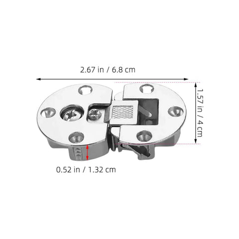 Concealed Cabinet Door Hinges 4-Pack, Zinc Alloy Flush-Mounted Drop-Down Hinges With 90 Degree Flip, size dimensions