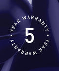 5-year warranty text overlaid on Magnetic Drip-Free Toilet Plunger and Holder Set for Modern Low-Flow Toilets background.