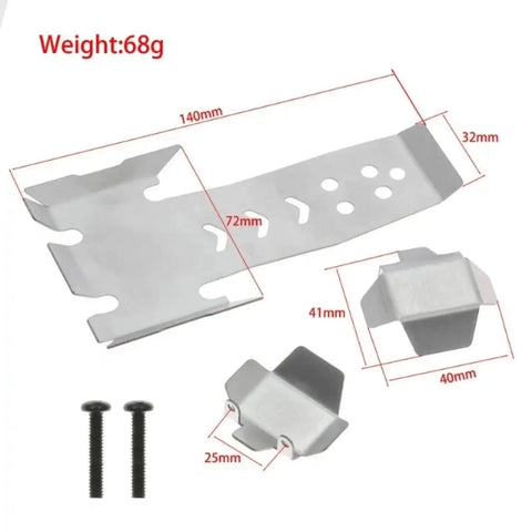 Stainless Steel Chassis Frame And Axle Cover Upgrade For VP Optic H10 Tracked RC Cars with measurements 140mm x 32mm
