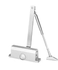 Quiet Soft Closing Door Closer With Hydraulic Buffer Aluminum Alloy Silver Finish For Residential Doors 25 To 85 KG No Slam Smooth Action Durable Hardware Built To Handle Heavy Doors