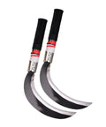 Two Pack Short Handle Weeding Sickle Tools Manganese Steel Garden Grass Cutter Set with curved blades for easy weeding