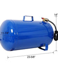 Aynuma 11 Gallon Portable Air Tank Heavy Duty Metal Compressor showing side view with dimensions for garage and roadside use.