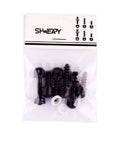 Six Piece Sling Mounting Kit with Sling Swivel Studs for Rifles in package, includes wood screw studs, black forging, white spacers