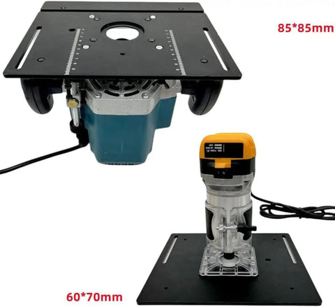 Heavy Duty Aluminum Router Table Insert Plate Provides Dead On Precision For Your Woodworking Setup 240 X 200mm with router and base.
