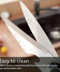 Heavy Duty Kitchen Scissors 2 Pack All Purpose Shears For Food Prep Stainless Steel Rust Resistant Extra Sharp Cutting Power Tough As Nails Multi Purpose Kitchen Scissors Set For Meat Veggies Poultry And Seafood, stainless steel blades close-up