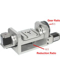 Pro Grade CNC 4th Axis Rotary Table With Chuck And T Slot Base 100X125mm detailed view showing motor, gear ratios, and precision design.