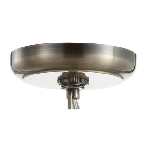 Antique Brass Crystal LED Pendant Light With Clear Glam Globe Shade ceiling mount, 16 inch chandelier detail.