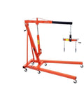 Heavy Duty Hydraulic Engine Hoist And Leveler Combo With Telescopic J Boom Lever Two Ton 4400 Lbs Capacity Foldable Shop Crane for Car Mechanics
